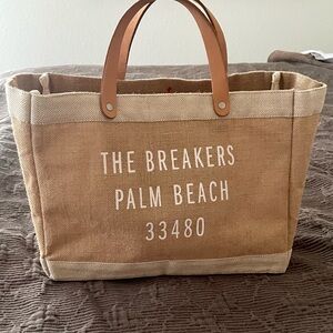 Burlap beach tote from The Breakers Palm Beach